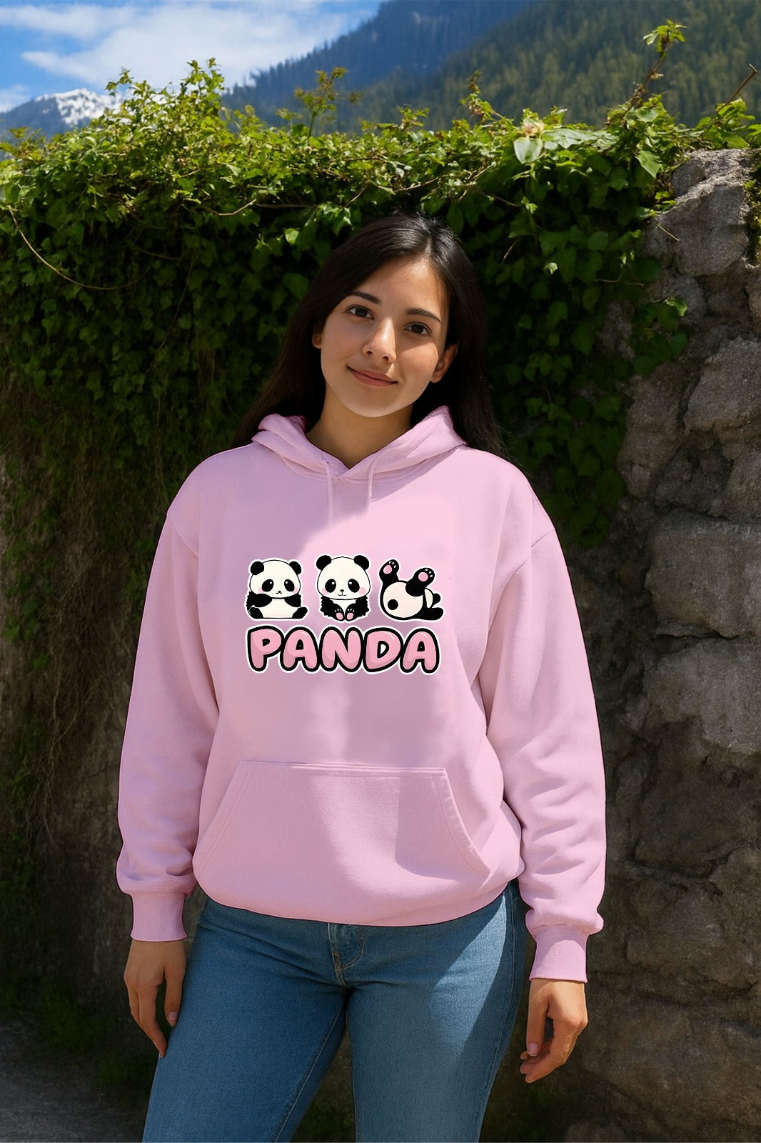 Sale Pink 3 Panda Hoodie (M,L,Xl,2Xl,3Xl)