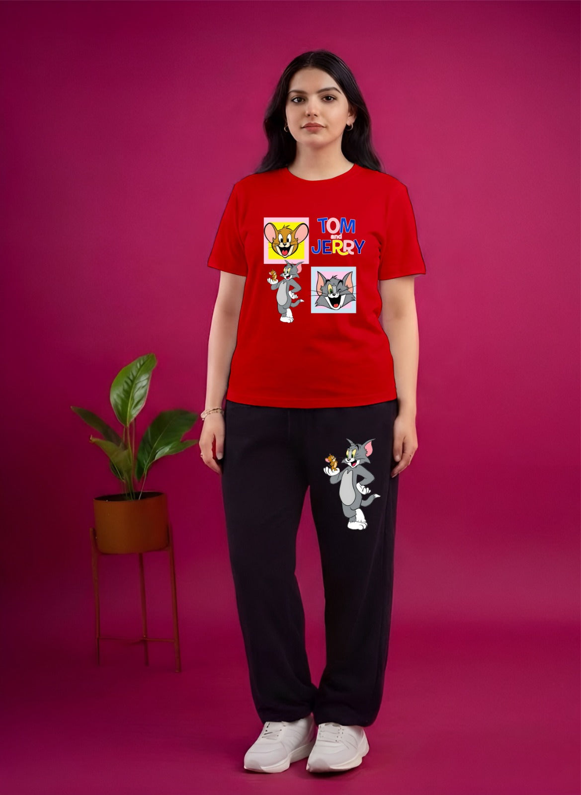 Red Cute Tom Jerry Cordset (S,L)