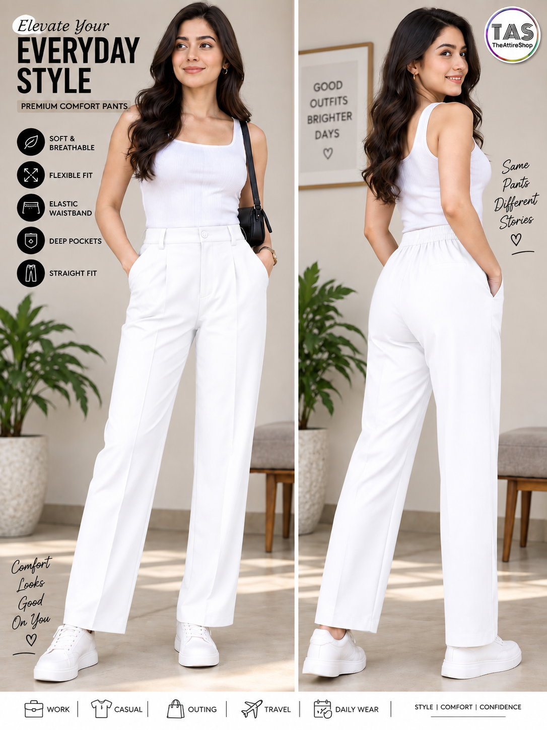 White Hotty Korean Pant