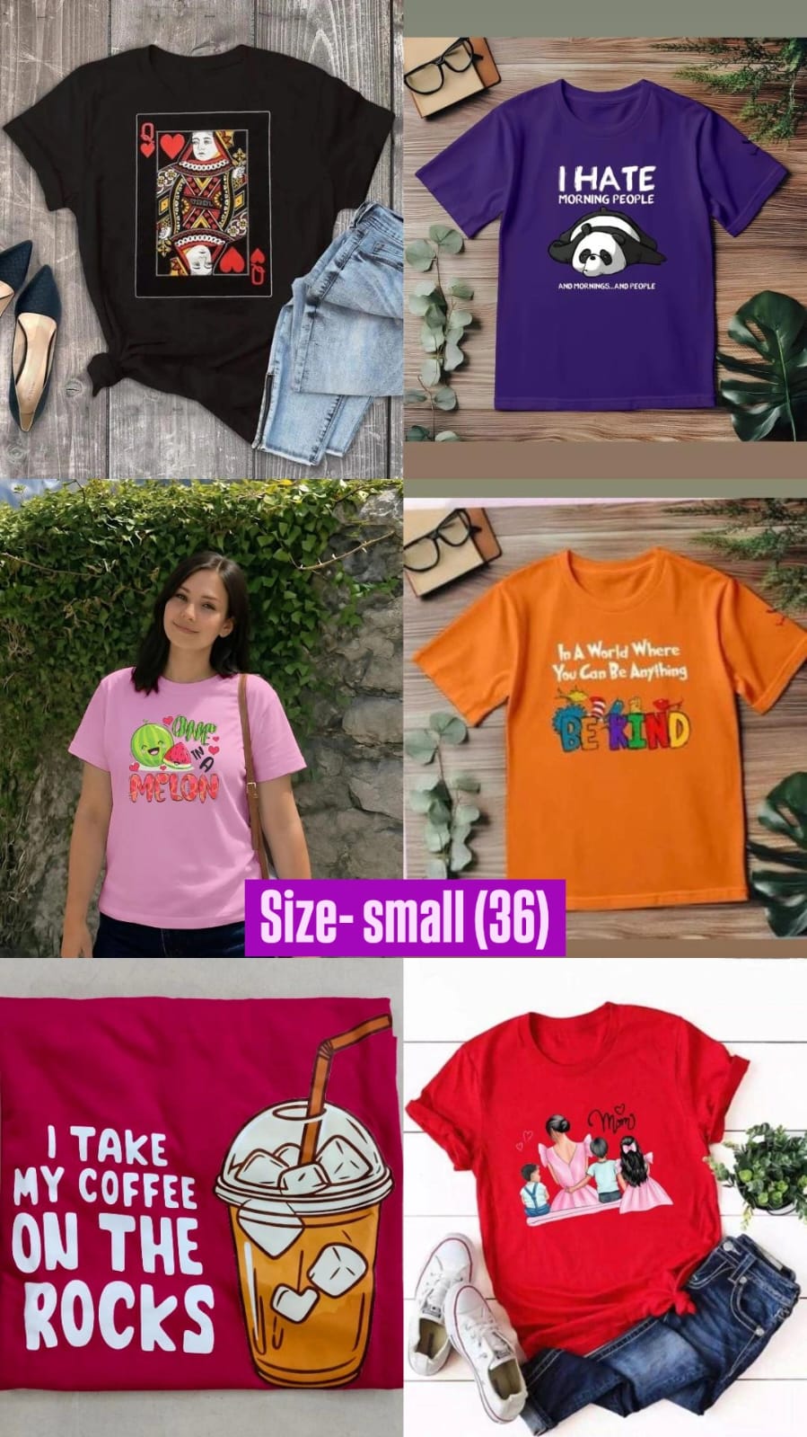 Pack Of 6 Tees (All Small 36 Size )