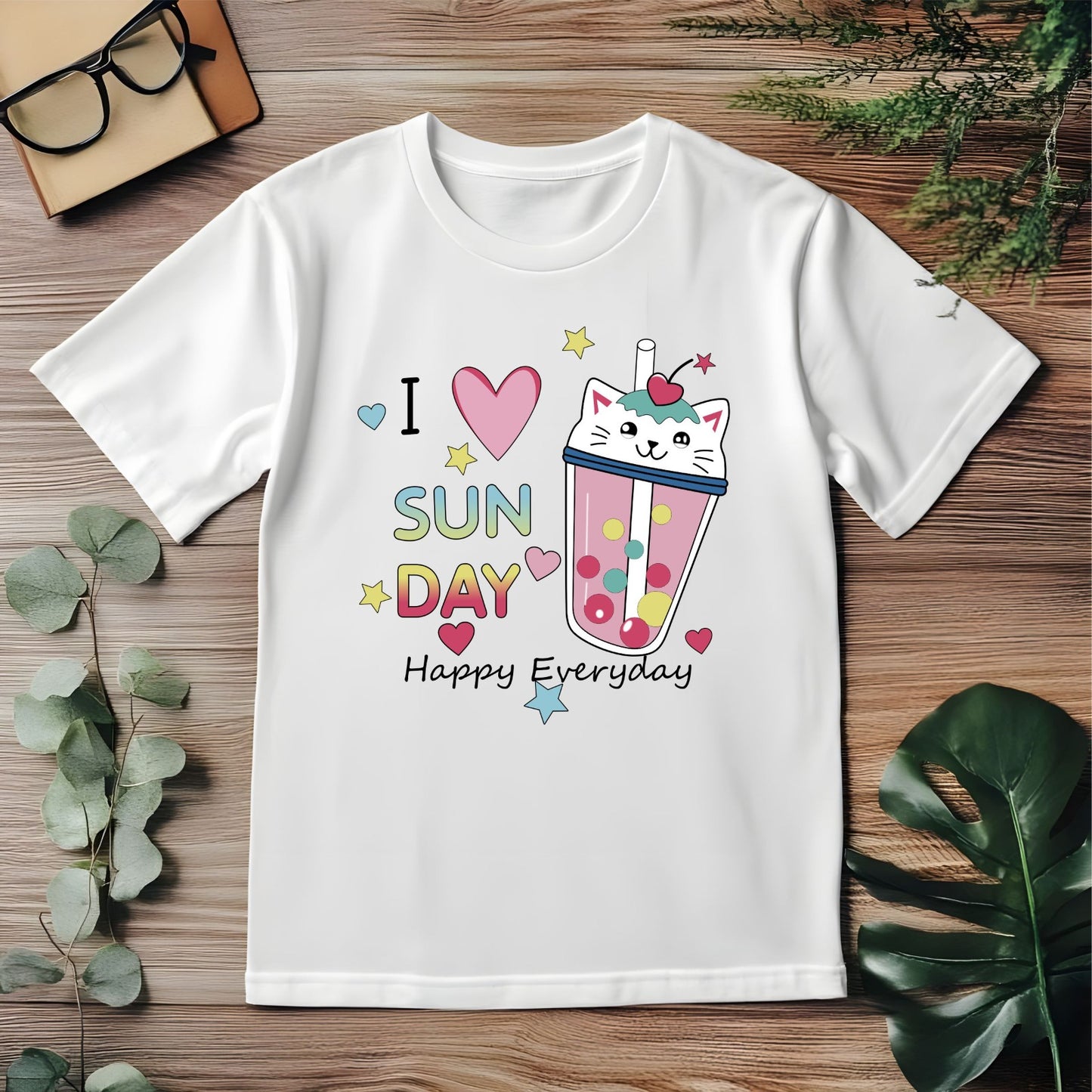 White I Love Sunday (L,3Xl)