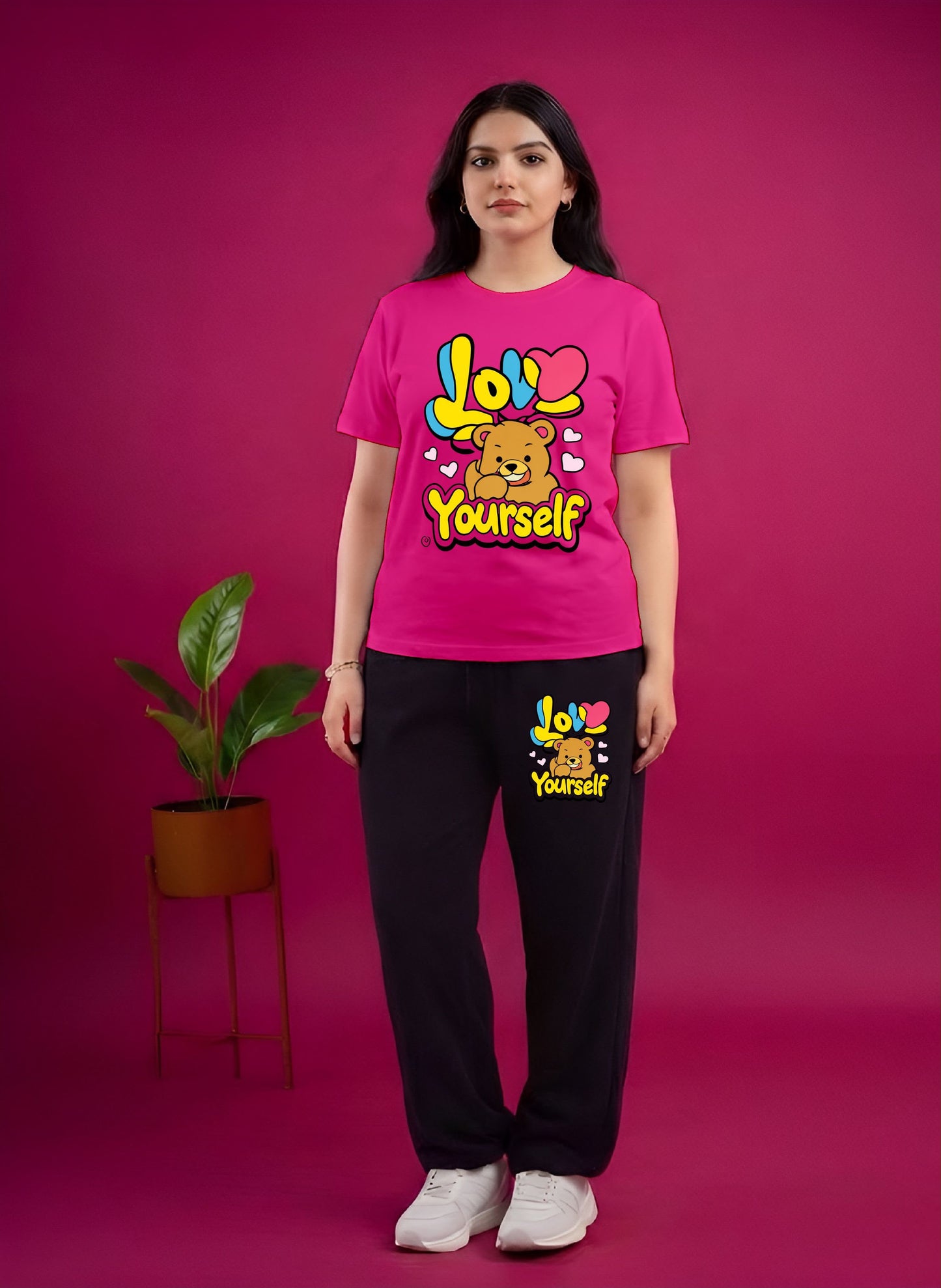 Hot Pink Love Yourself Cordset