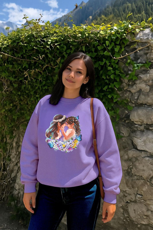 Lavender Angel Mom daughter Sweatshirt