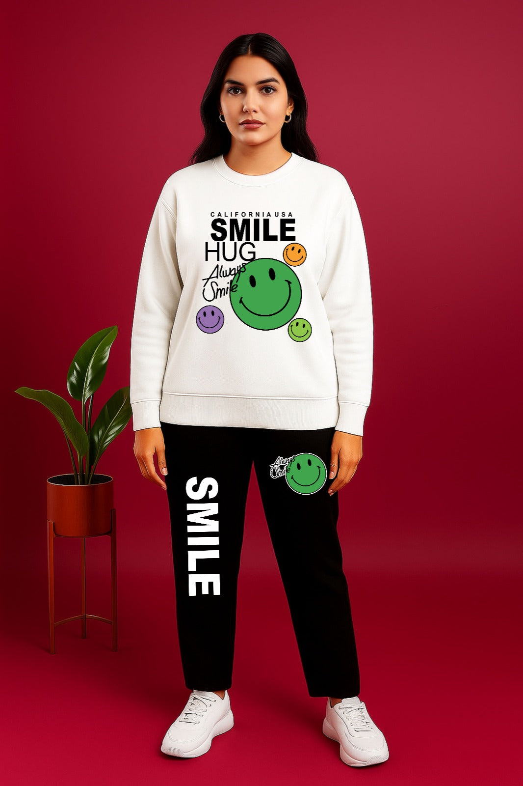 Sale White Smile Hug Cordset (M,Xl)