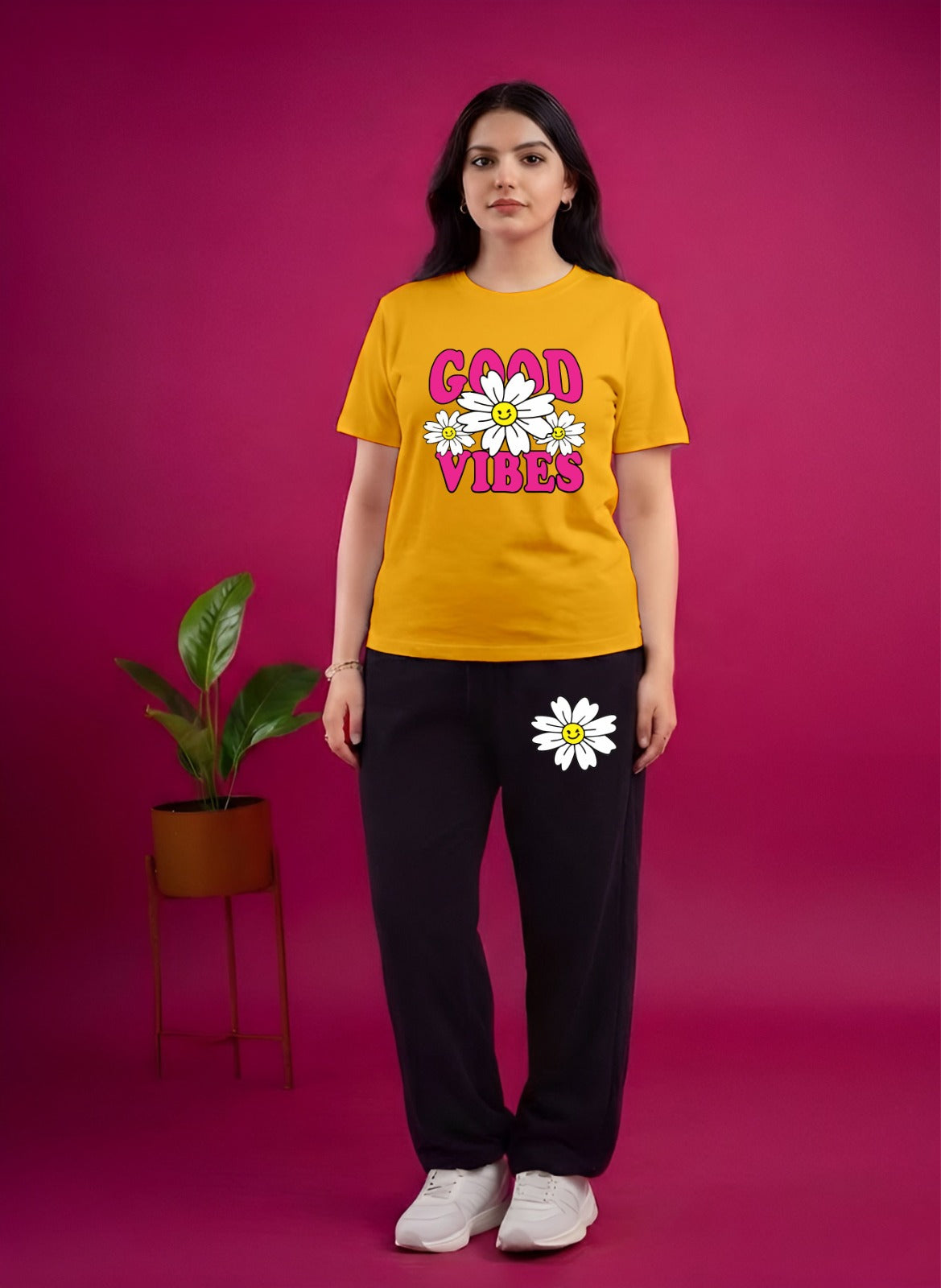 Yellow NeW Good Vibes Cordset