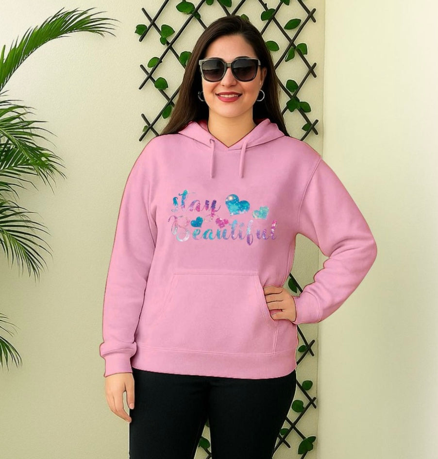 Sale Pink New Stay Beautiful Hoodie (M,L,Xl,2Xl,3Xl)