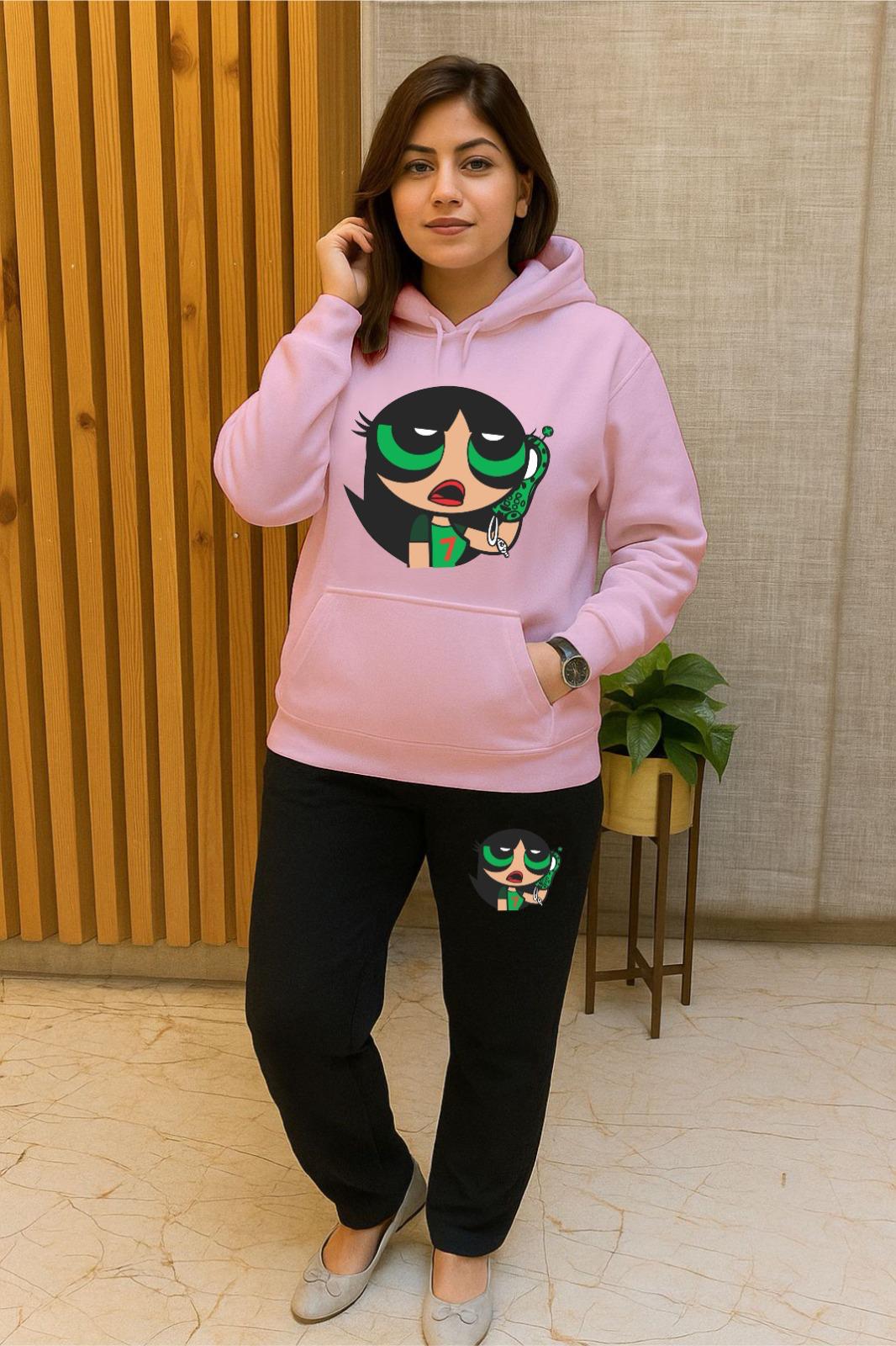 Sale Pink Powerpuff Cordhoodset (M,2Xl,3Xl)