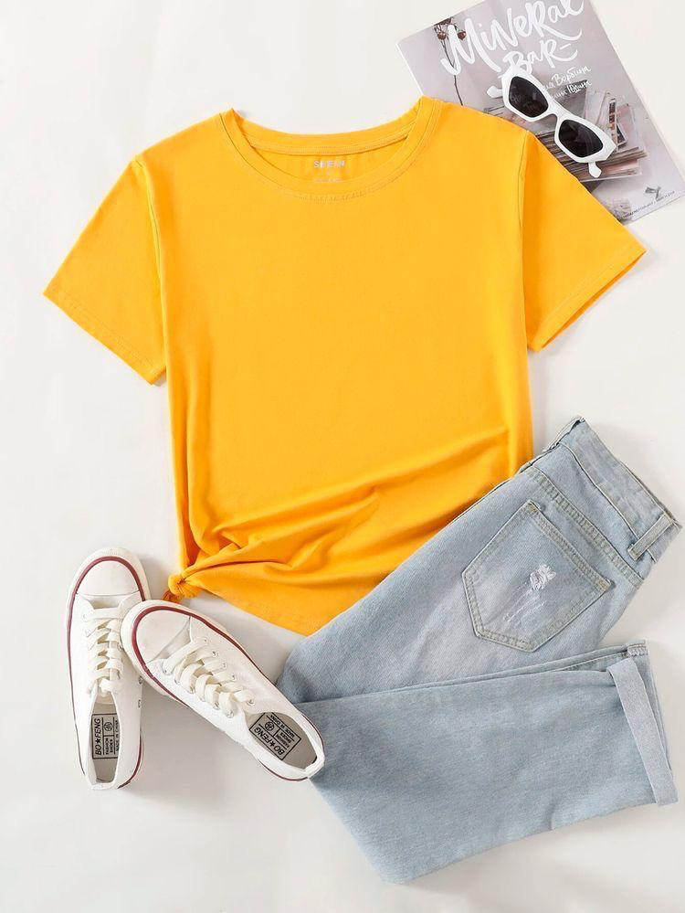 Plain Round Neck Tees