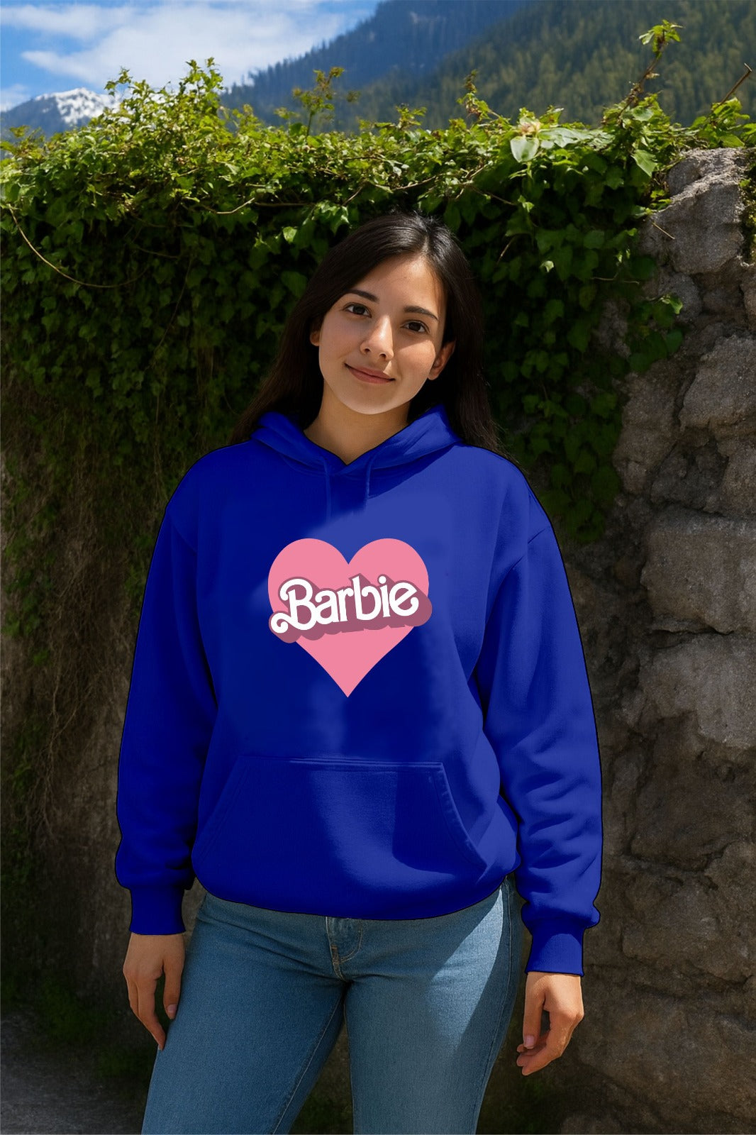 Sale Blue New Barbie Hoodie (M,3Xl)