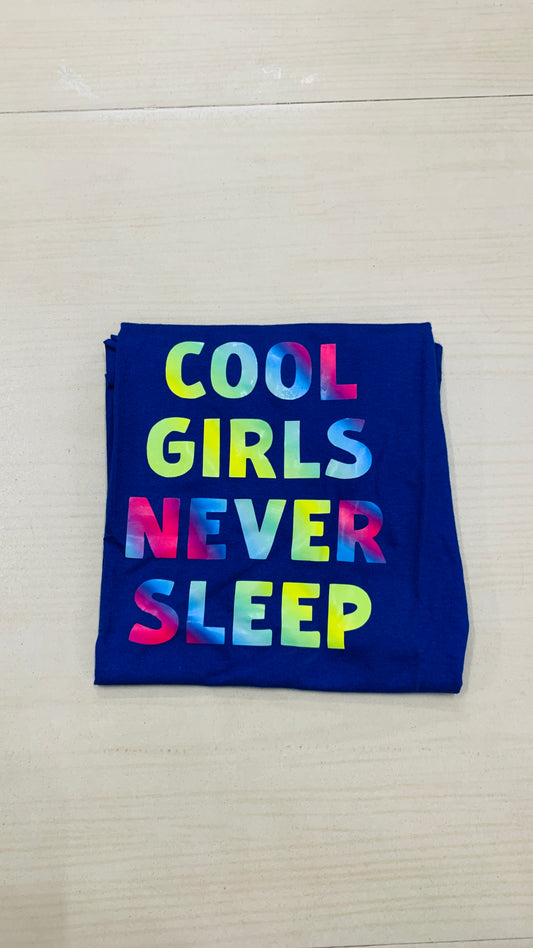 Sale Blue Cool Girls Never Sleep (Xl)