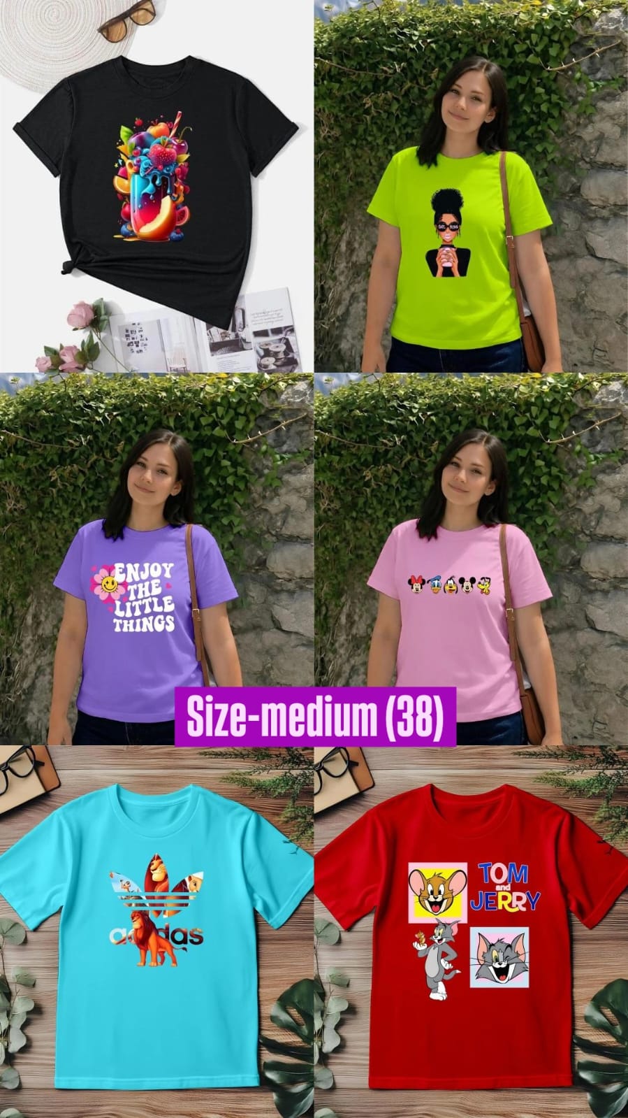 Pack Of 6 Tees (All Medium Size)