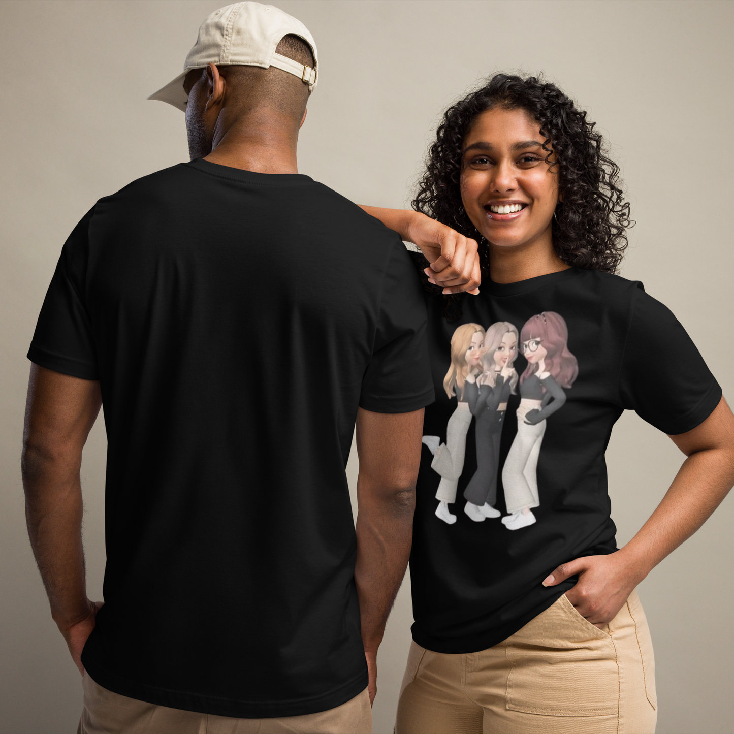 Black Three Best Friend T-Shirt
