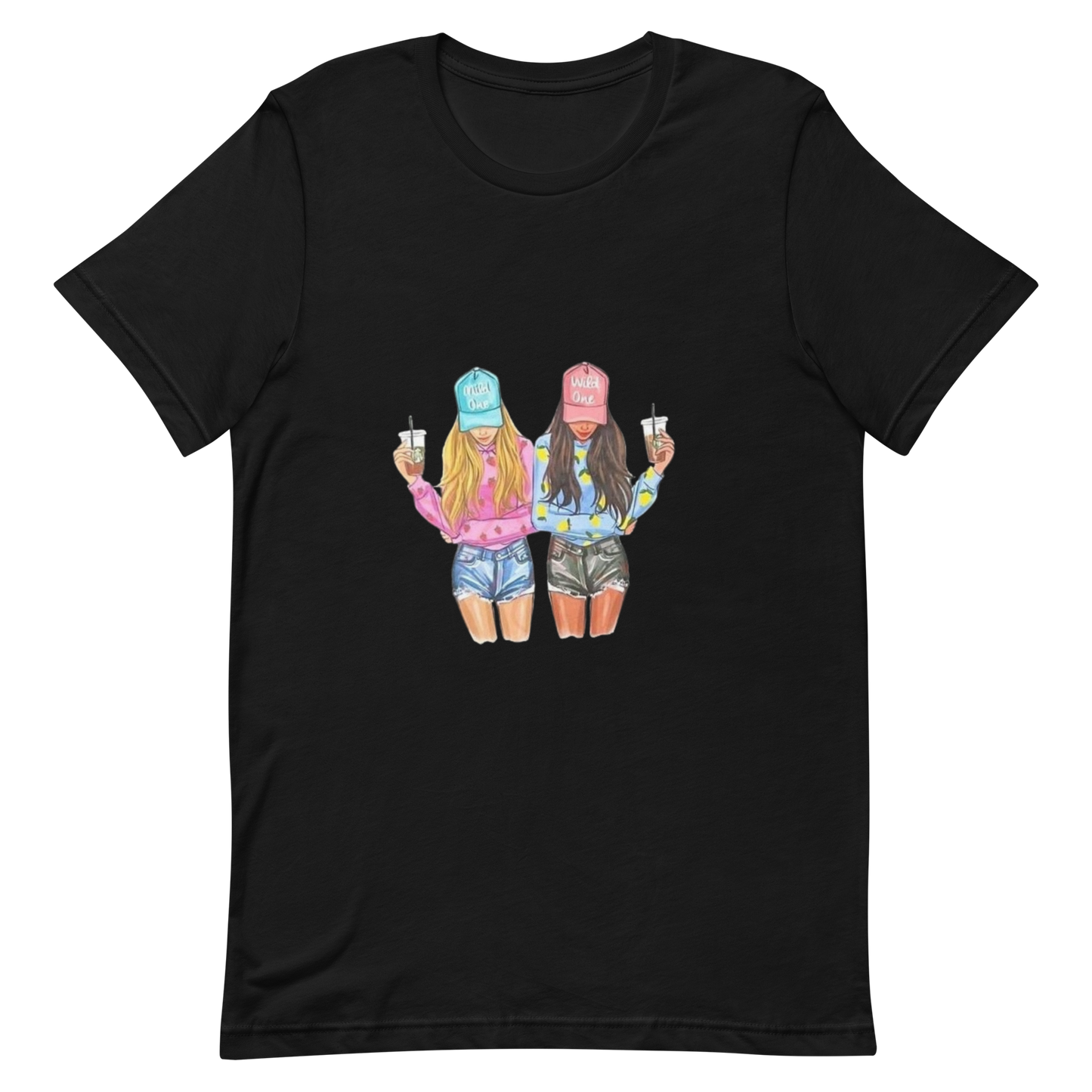 Black Two Crazy Girl T-shirt