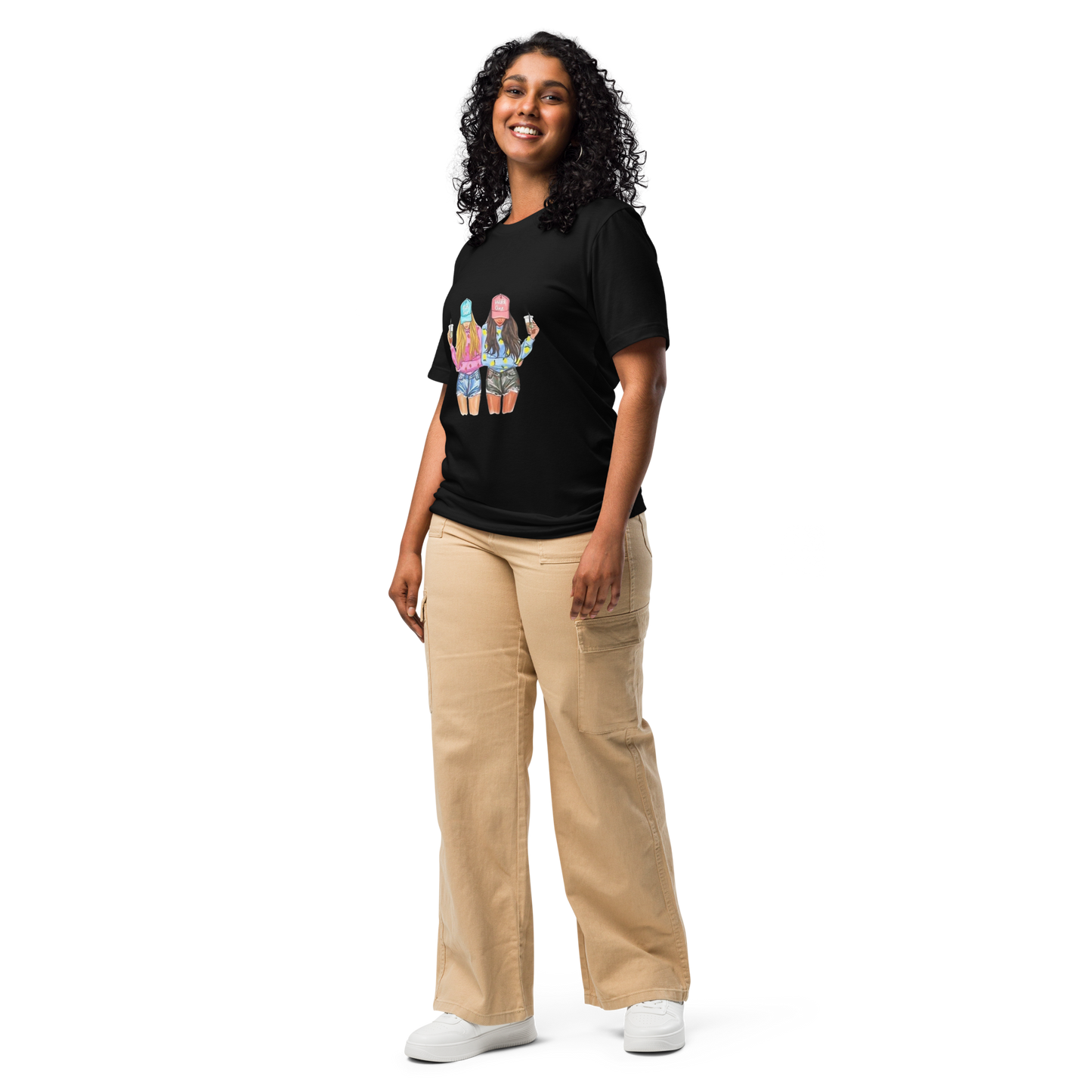 Black Two Crazy Girl T-shirt