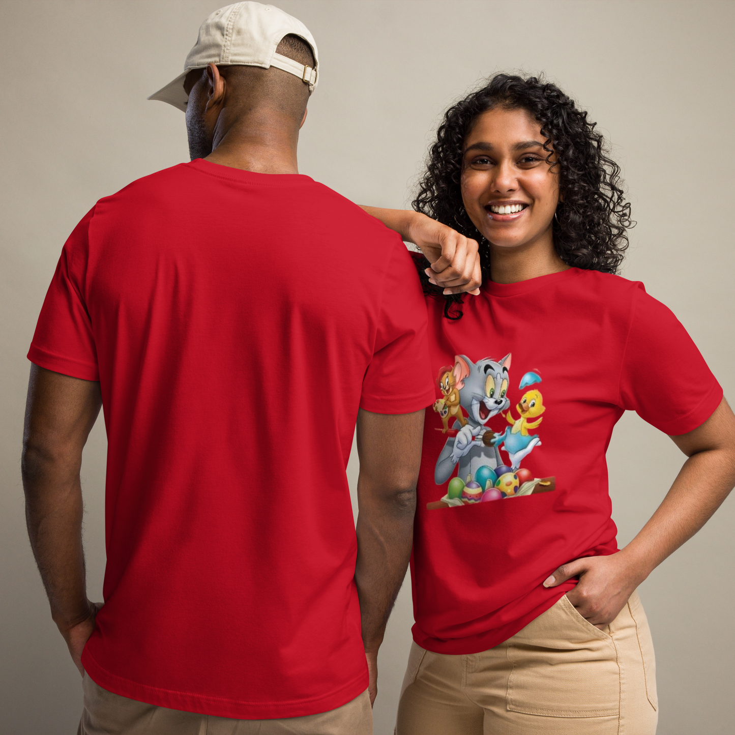Red Tom-Jerry and Ducky T-shirt