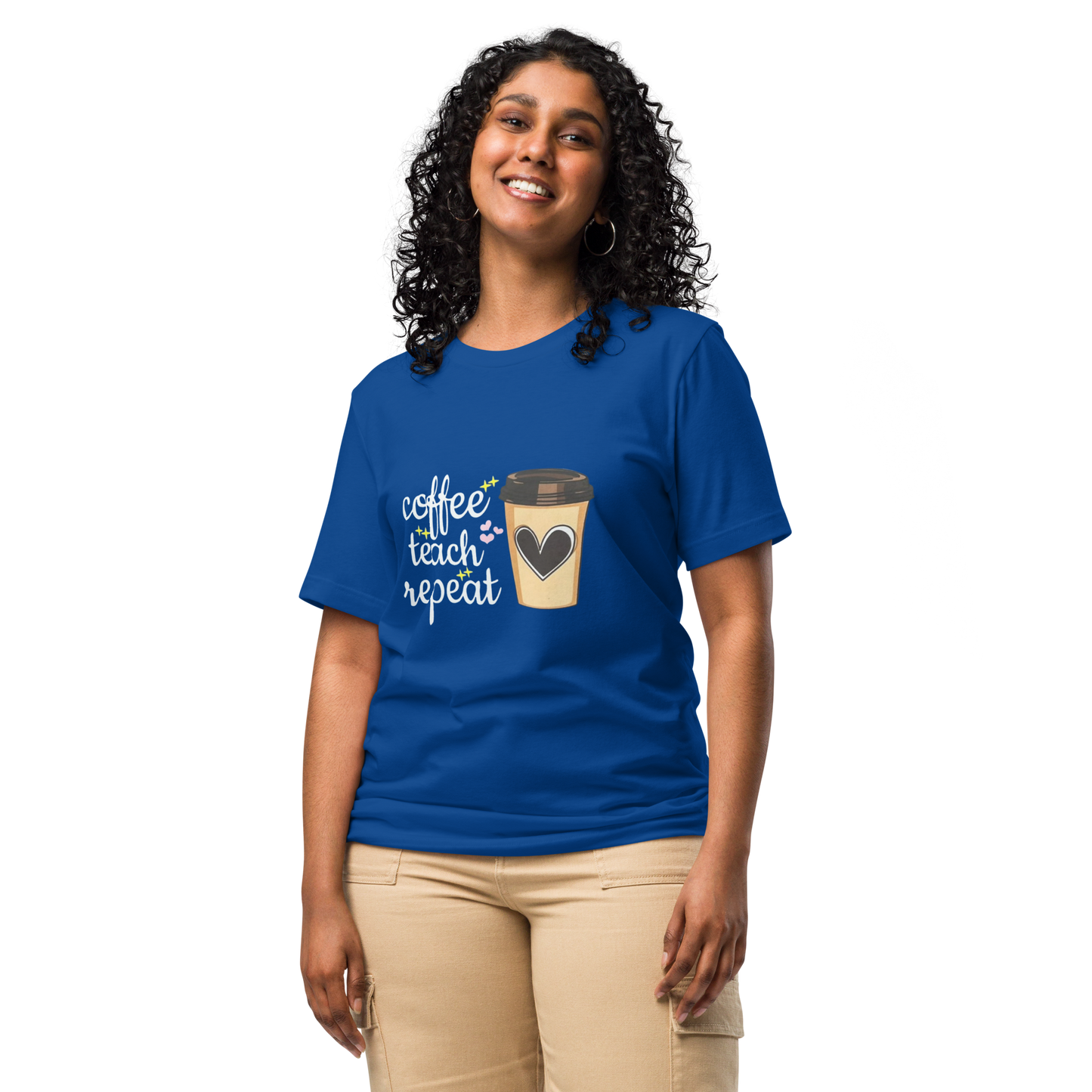 Blue Coffee teach Repeat T-Shirt