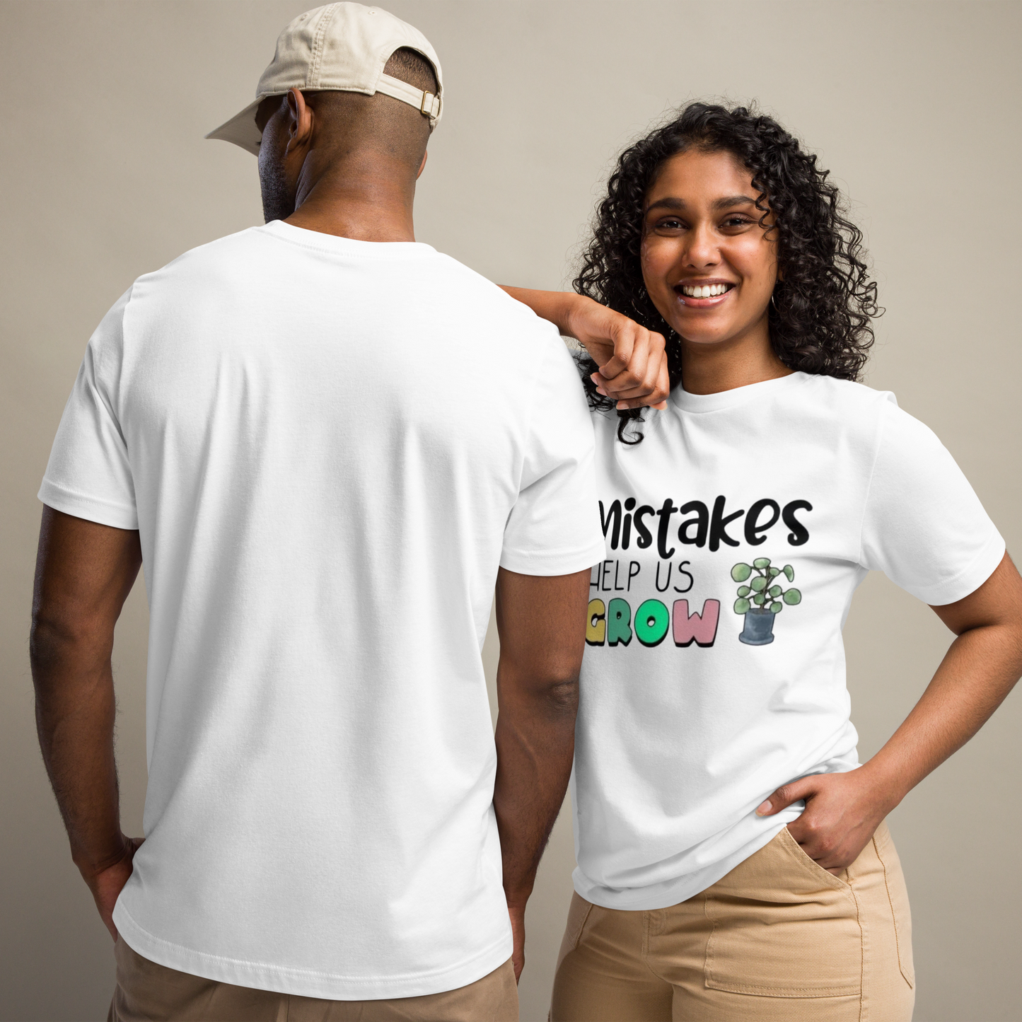 White Mistake Help Us Grow Cotton T-shirt