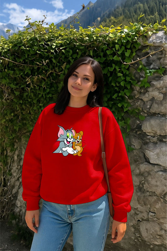 Red Tom Jerry Sweatshirt