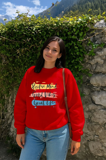 Red Positive Mind Sweatshirt