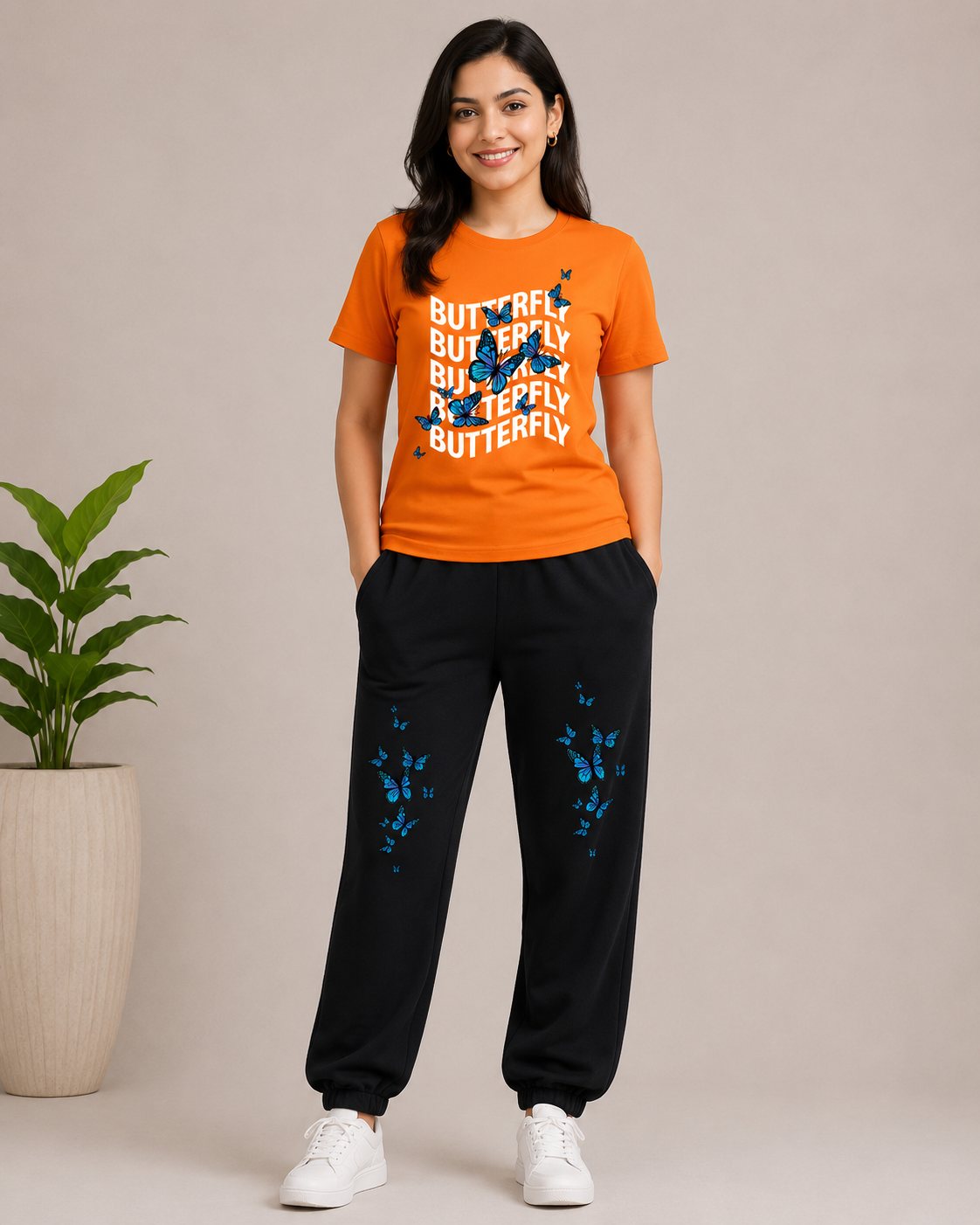Orange Flying Butterfly Cordset