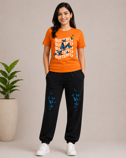 Orange Flying Butterfly Cordset