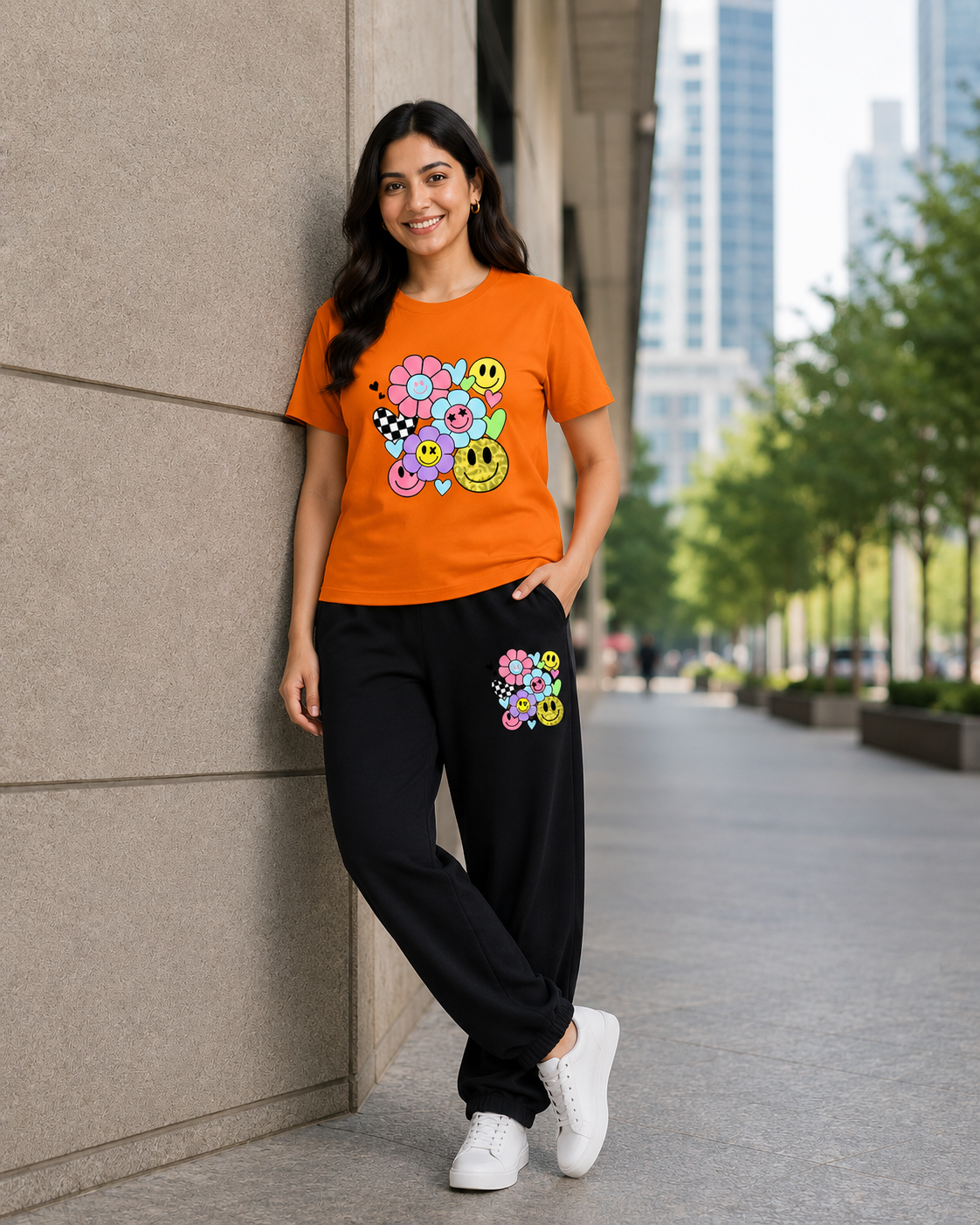 Orange Flower Smile Cordset