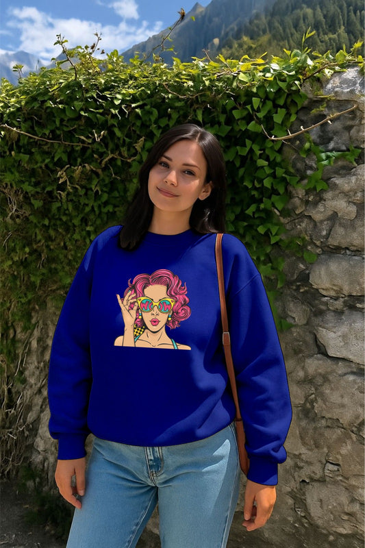 Blue Wow Girl Sweatshirt