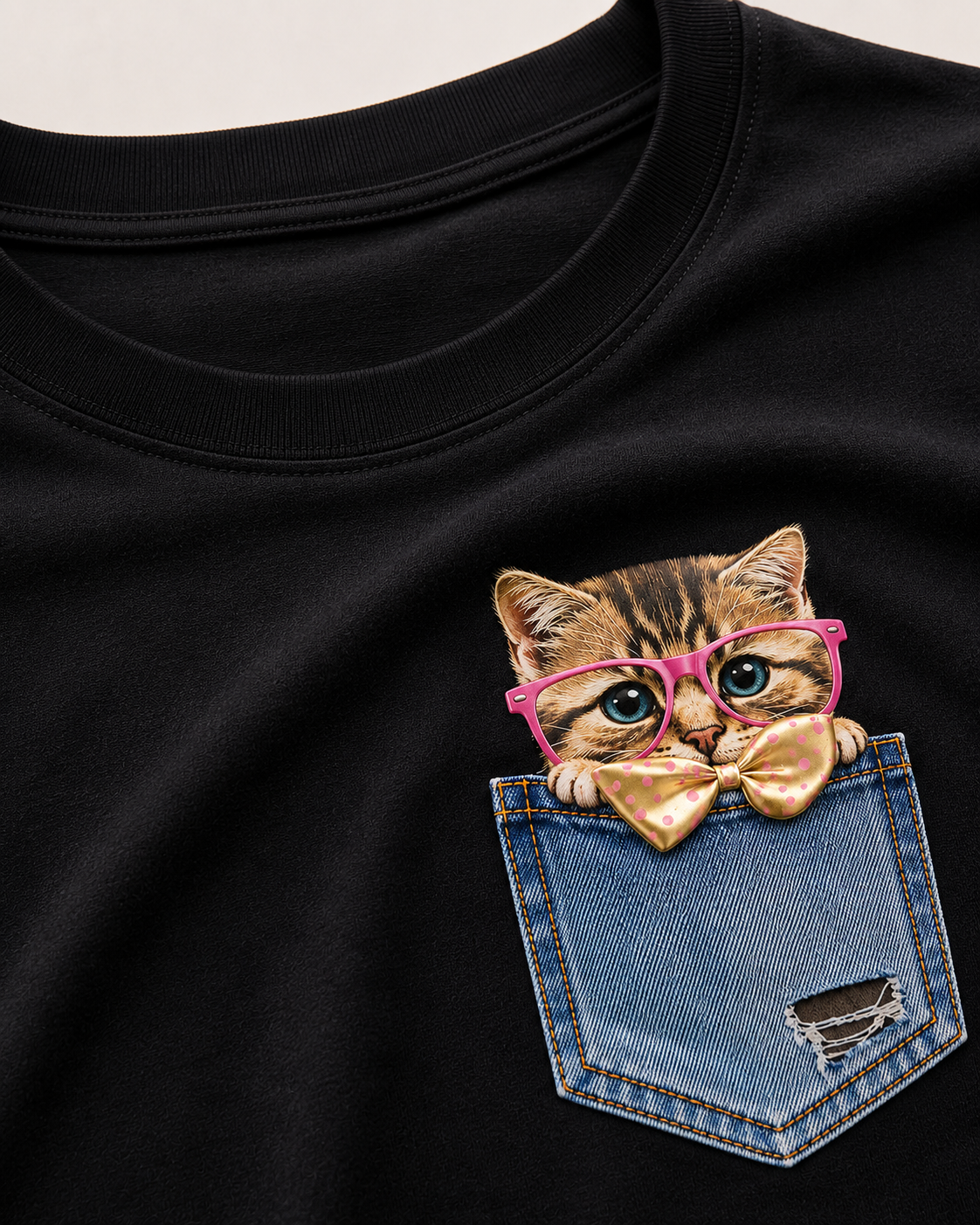 Black Pocket Kitty Cordset