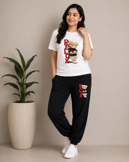 White Relax Teddy Cordset