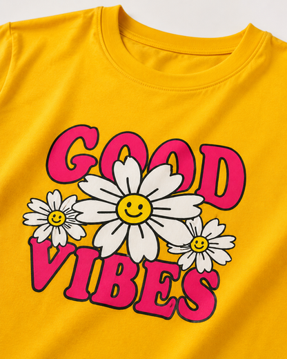 Yellow NeW Good Vibes Cordset