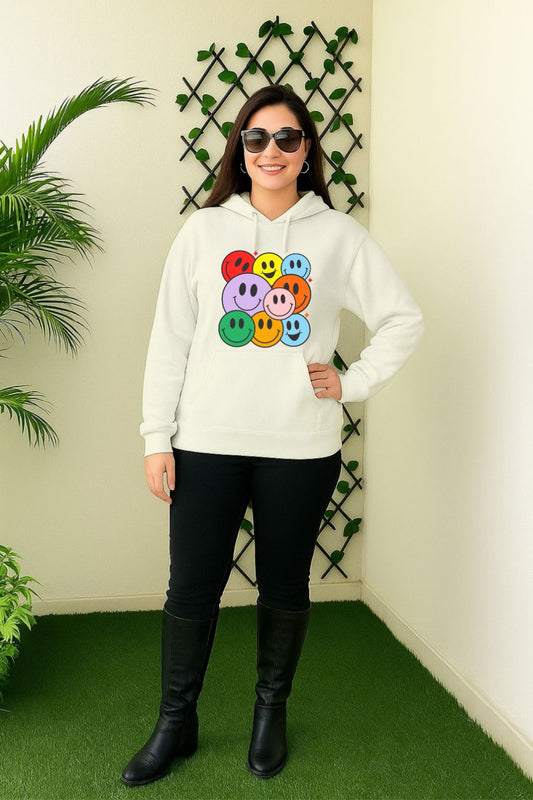 Off White Multi Smiles Hoodie