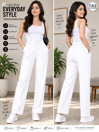 White Aesthetic Korean Pant