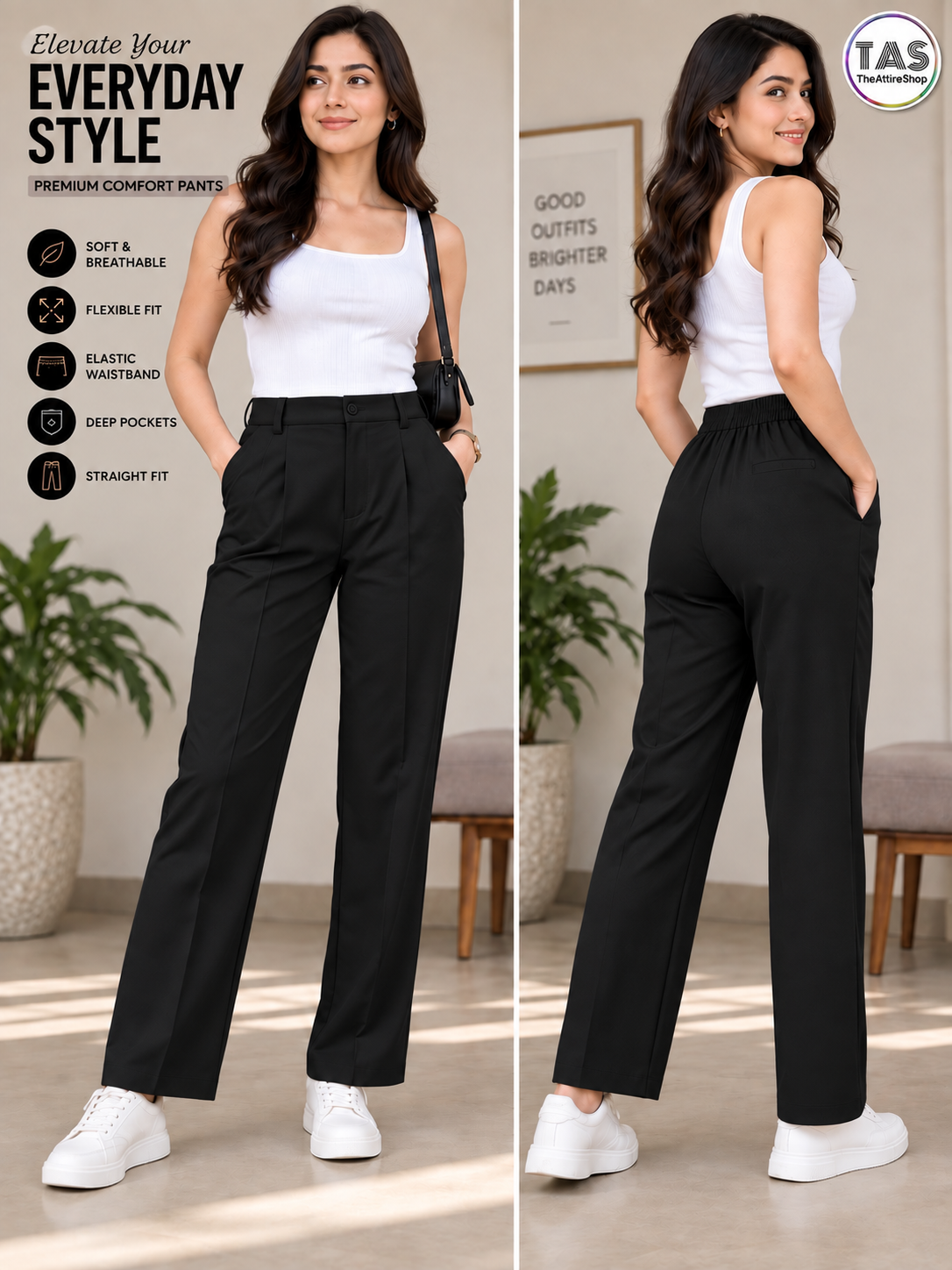 Black Stylish Korean Pant