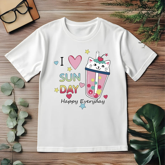White I Love Sunday (L,3Xl)