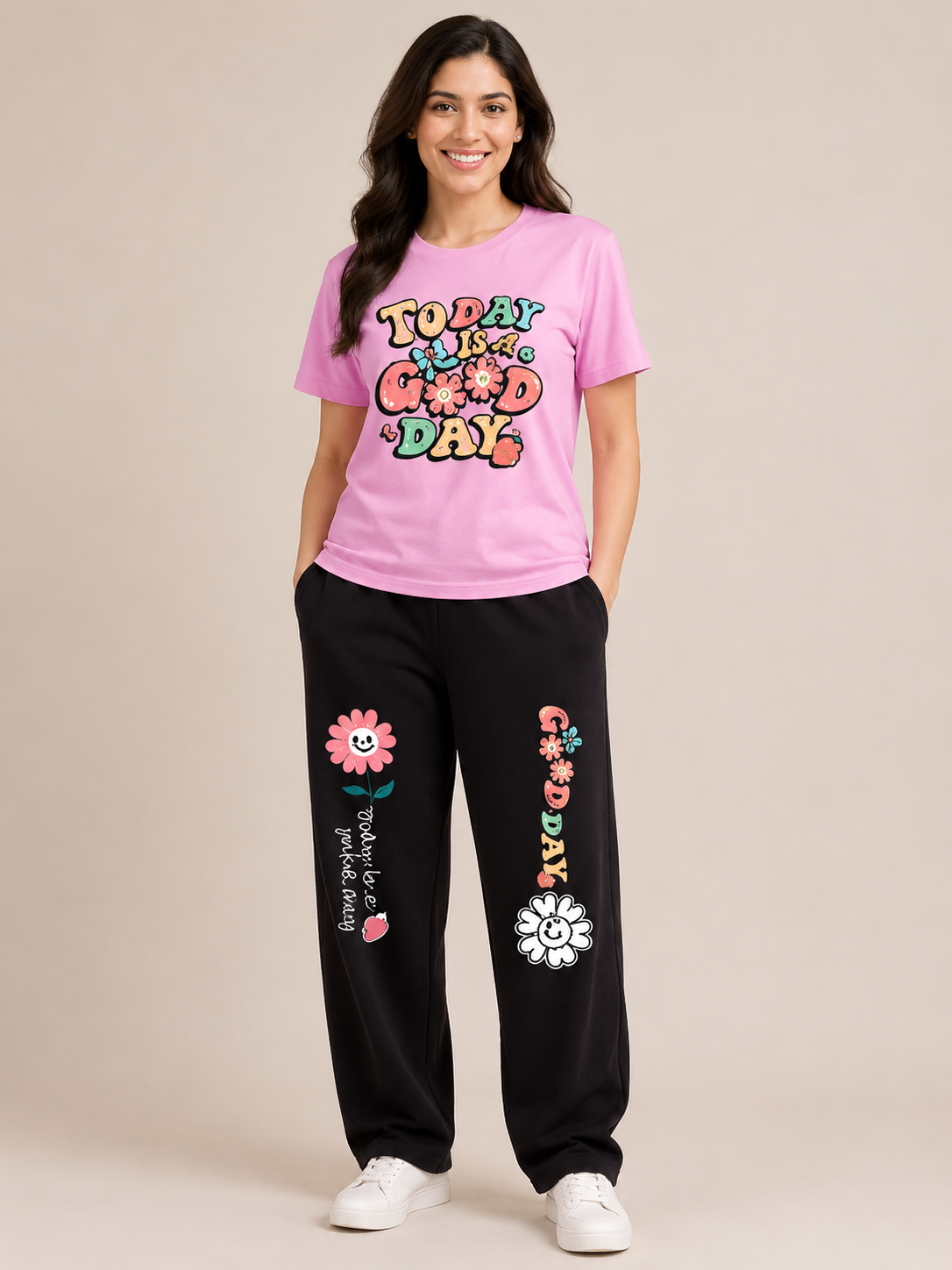 Pink New Good Day Cordset