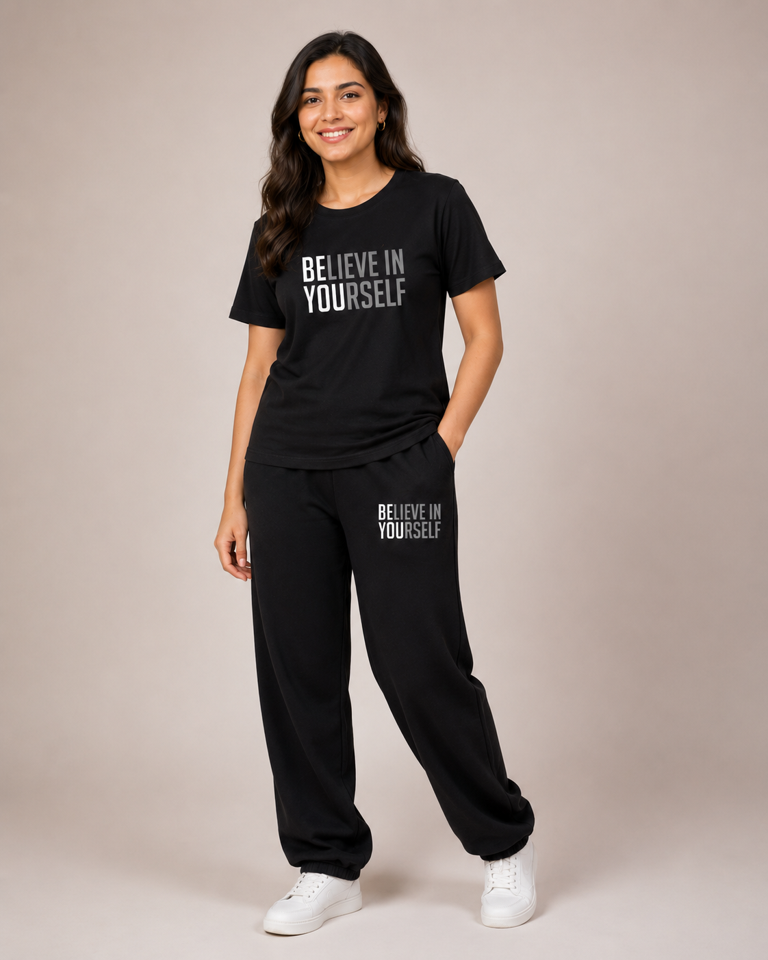 Black Believe Yourself Cordset