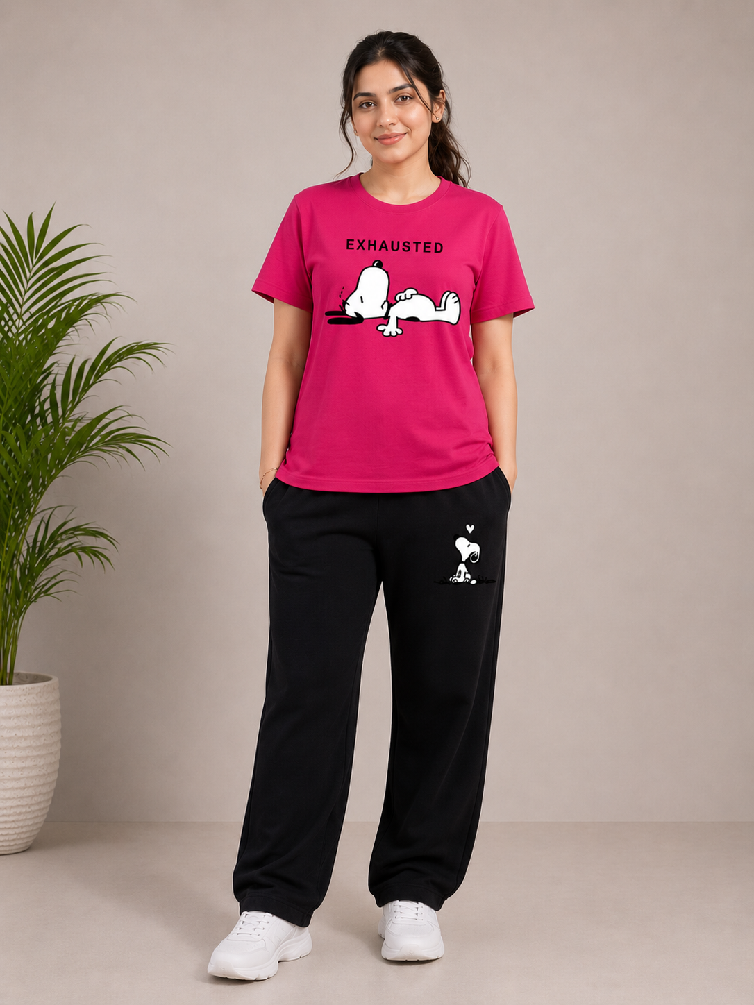 Hot Pink Cute Dog Cordset