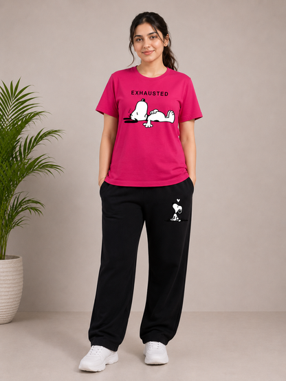 Hot Pink Cute Dog Cordset