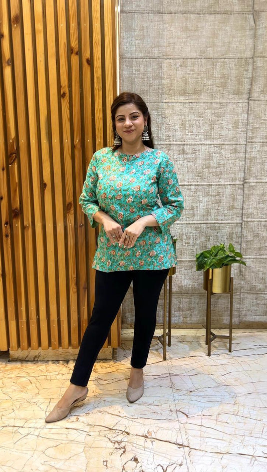 Green Short Kurti