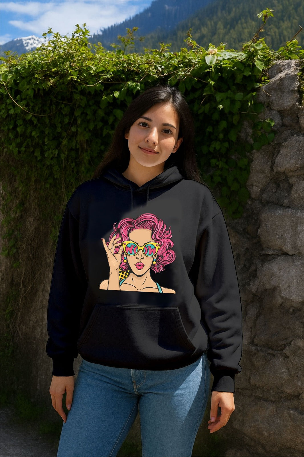 Sale Black Wow Girl Hoodie (M,Xl,2Xl)