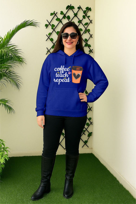 Blue Coffee Repeat Hoodie