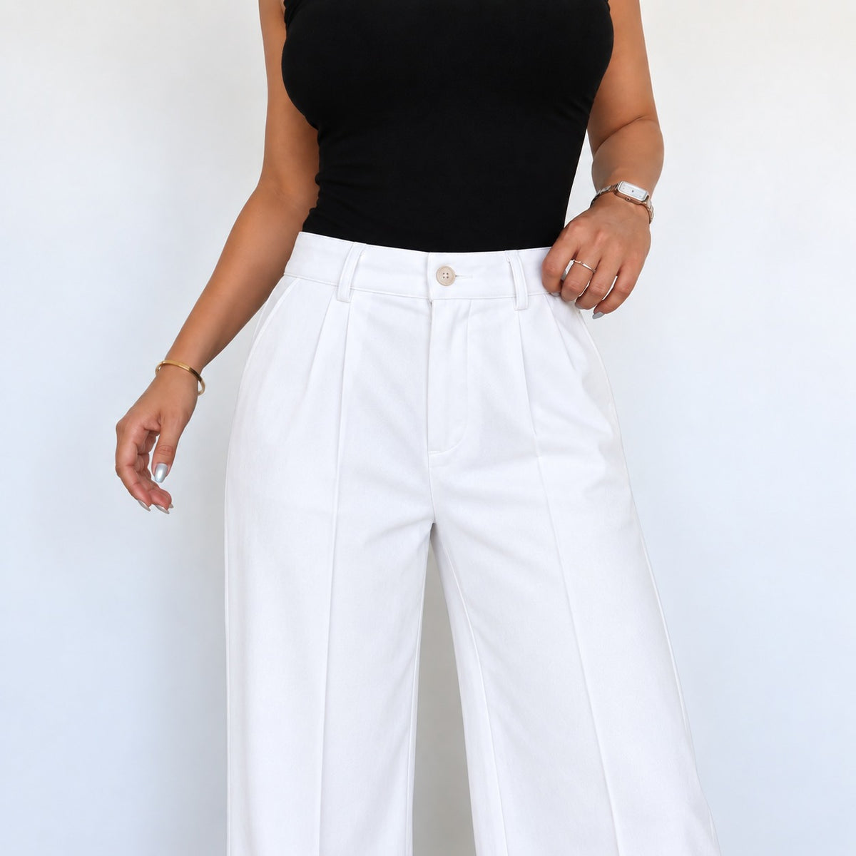 White Aesthetic Korean Pant