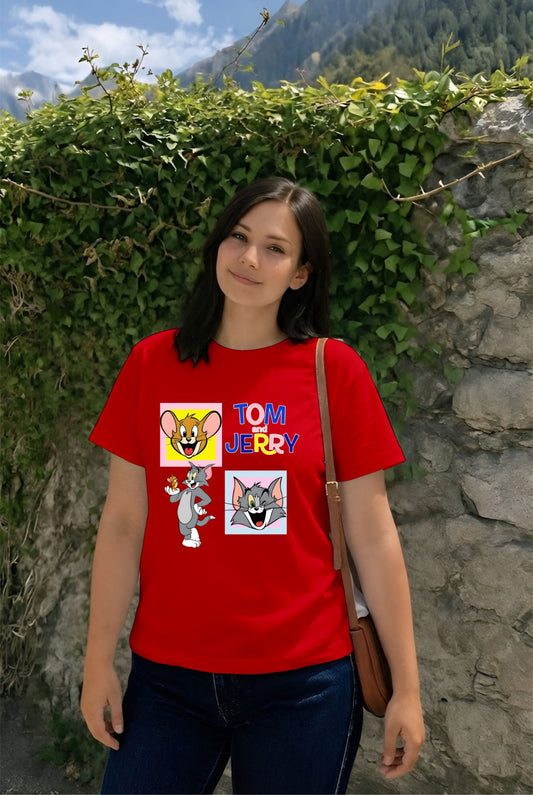 Red Cute Tom And Jerry