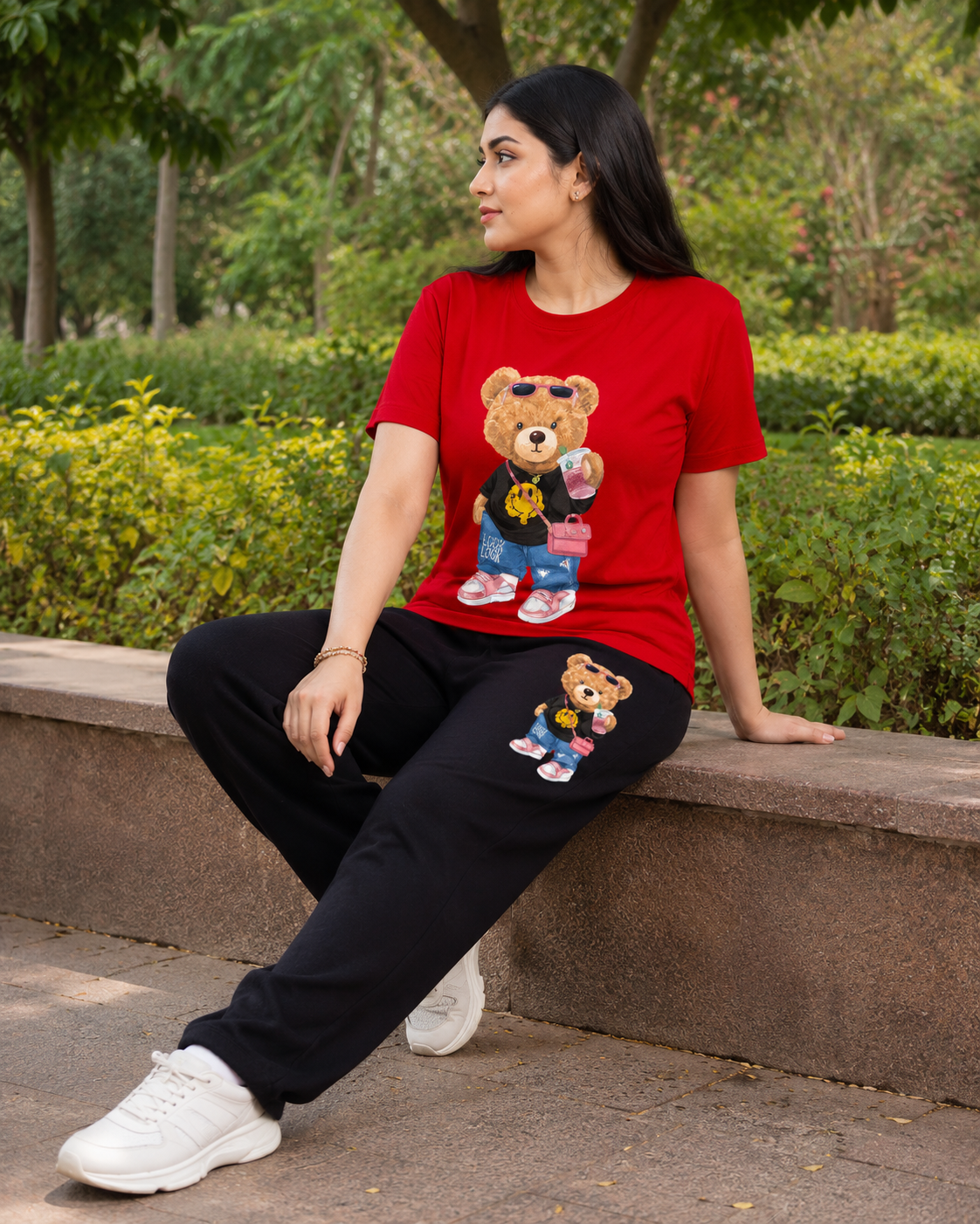 Red Stlyish Teddy Cordset
