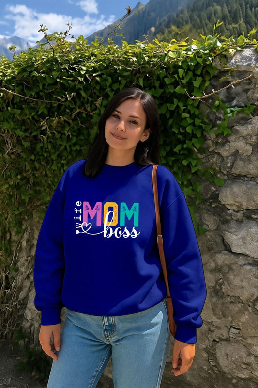 Blue Mom Boss Sweatshirt