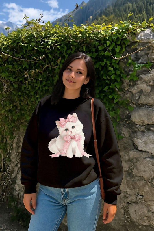 Sale Black Meow Sweatshirt