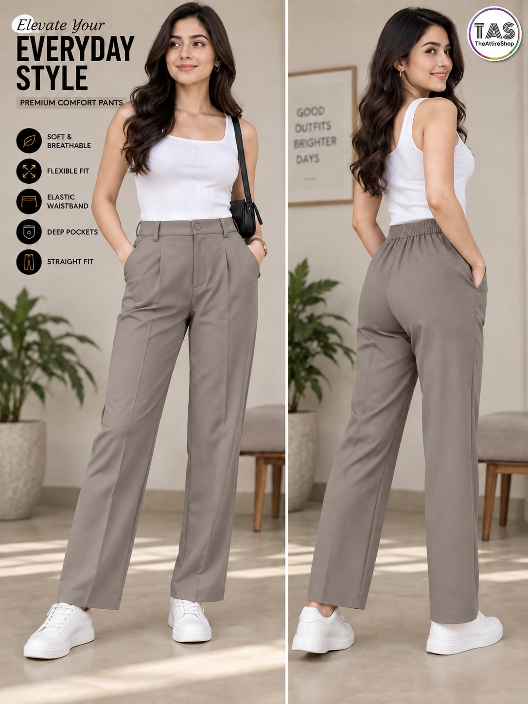Taupe Grey  Sober Korean Pant
