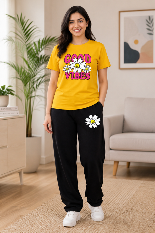 Yellow NeW Good Vibes Cordset