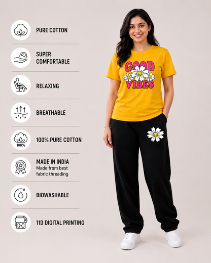 Yellow NeW Good Vibes Cordset