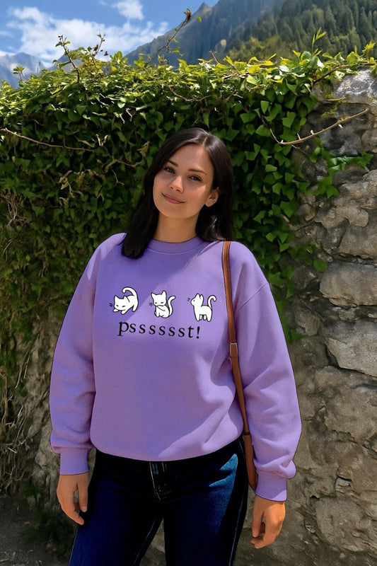Lavender Playing Cats Sweatshirt